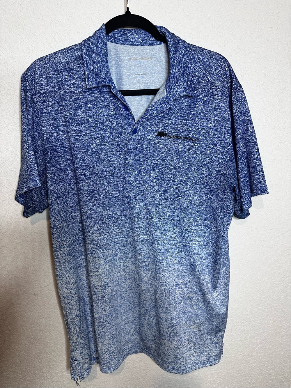 BMW Blue Heathered Short-Sleeve Polo
